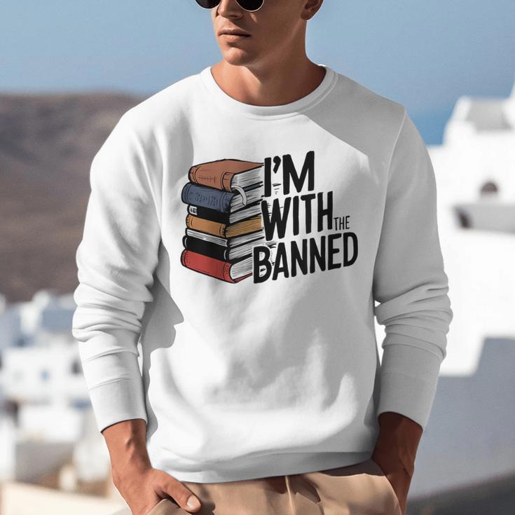 Book Lovers Im With The Banned Books For Reading Librarian Unisex Sweatshirt