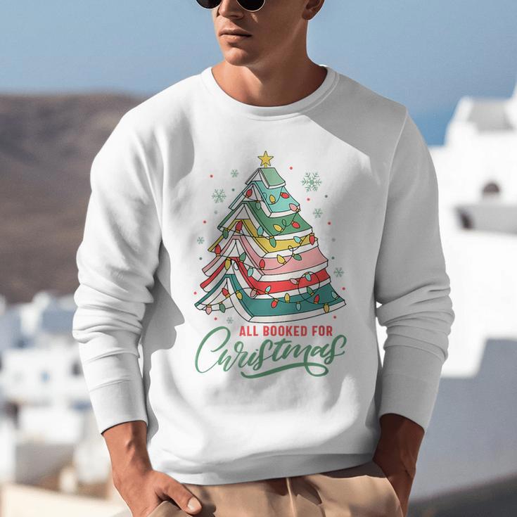 All Booked For Christmas Book Xmas Tree Lights Reading Girly Unisex Sweatshirt All Booked For Christmas Book Xmas Tree Lights Reading Girly Unisex Sweatshirt