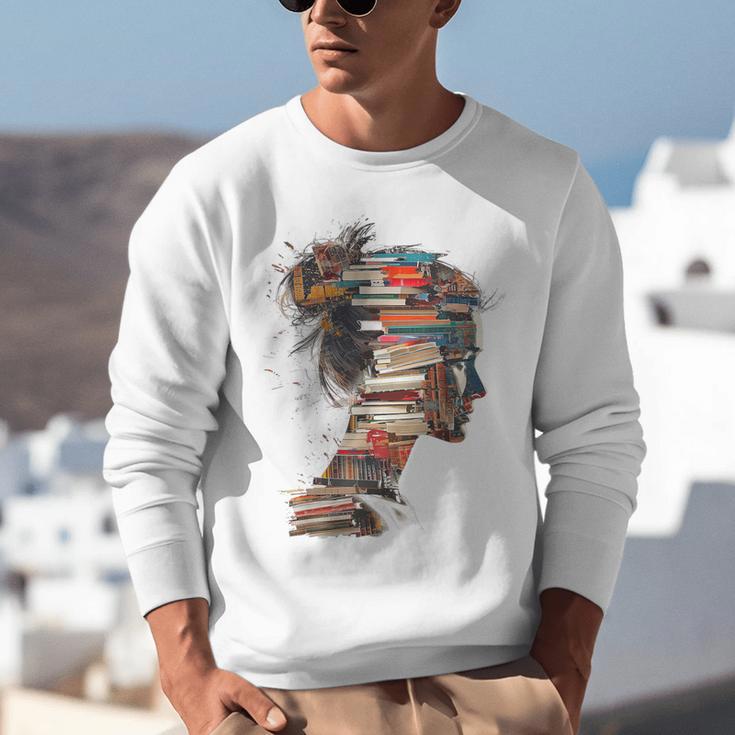 Books Lover Women Art Colorful Drawing Graphic Books Unisex Sweatshirt