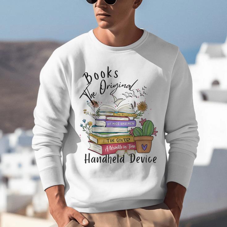 Books Original Handheld Device Reader Literacy Book Lover Unisex Sweatshirt