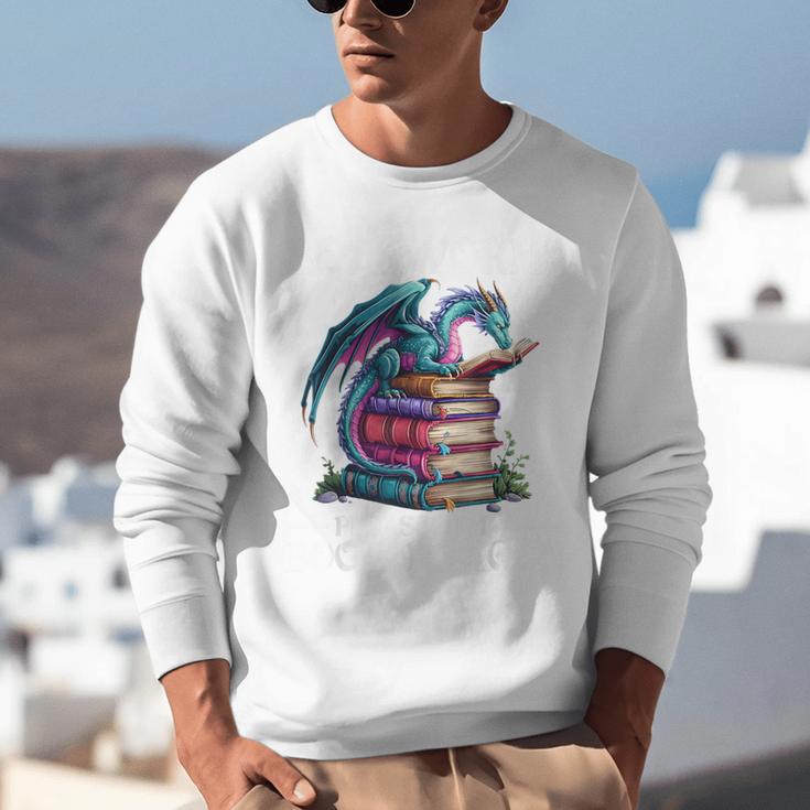 Bookworm Please I'm A Book Dragon Blue Dragon Unisex Sweatshirt