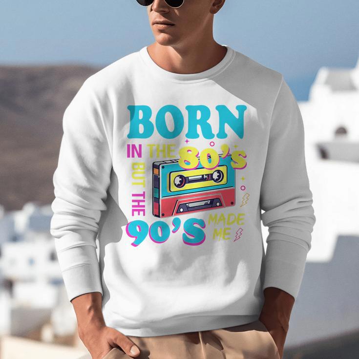 Born In The 80's But 90's Made Me Nostalgia Cassette Tape Premium Tri-Blend Unisex Sweatshirt
