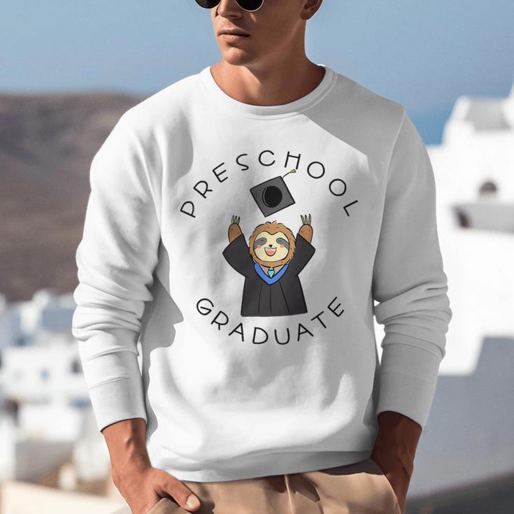 Boys Girls Preschool Graduate Sloth Graduation Cap Unisex Sweatshirt