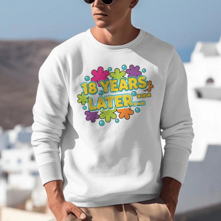 Cartoons Retro 18 Years Later Groovy Pop Art Nostalgia Premium Tri-Blend Unisex Sweatshirt