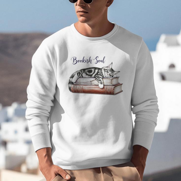 Cat Life Books And Cats Cat Lover Cat Mom Book Lovers Unisex Sweatshirt