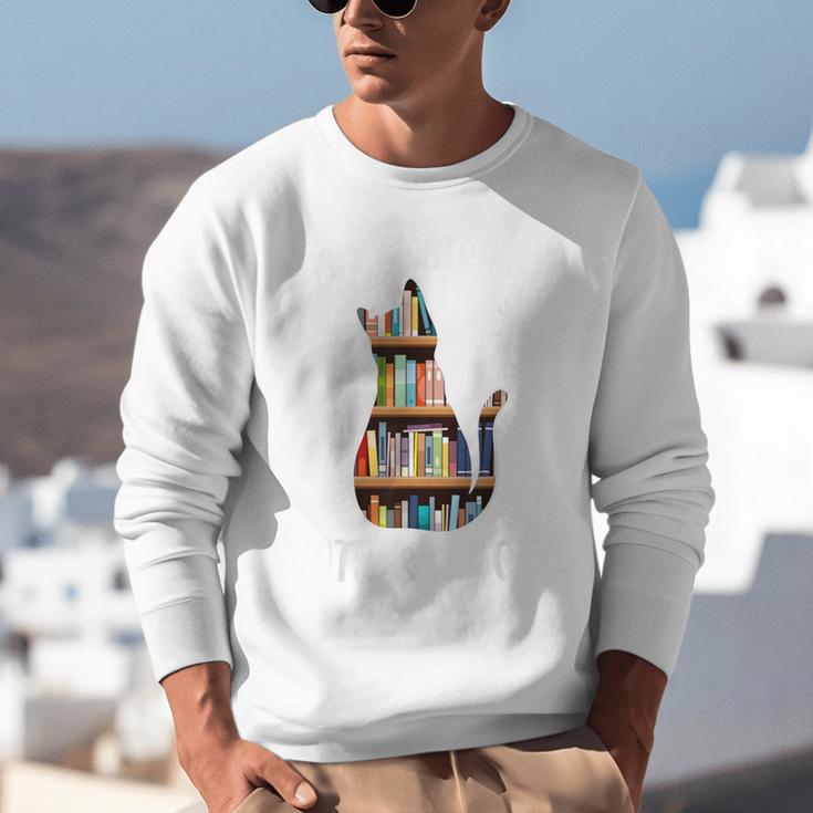 Cat Lover Tee Women Book Lover Reading Librarian Read Unisex Sweatshirt