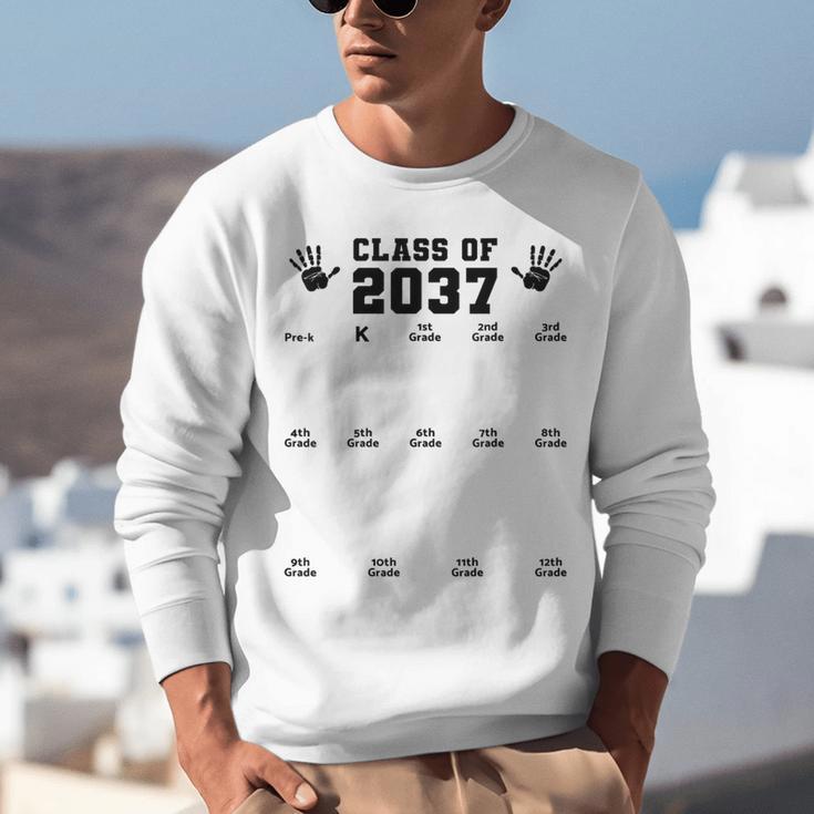 Class Of 2037 Handprint Grow With Me Pre-k Graduation Unisex Sweatshirt