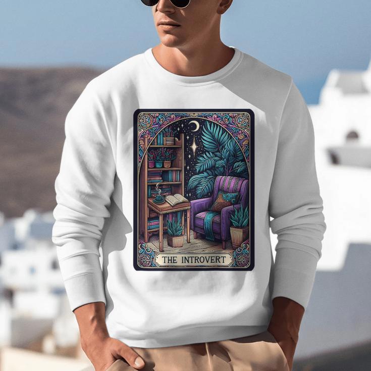 Color Graphic The Introvert Tarot Card Raglan Baseball Tee Unisex Sweatshirt