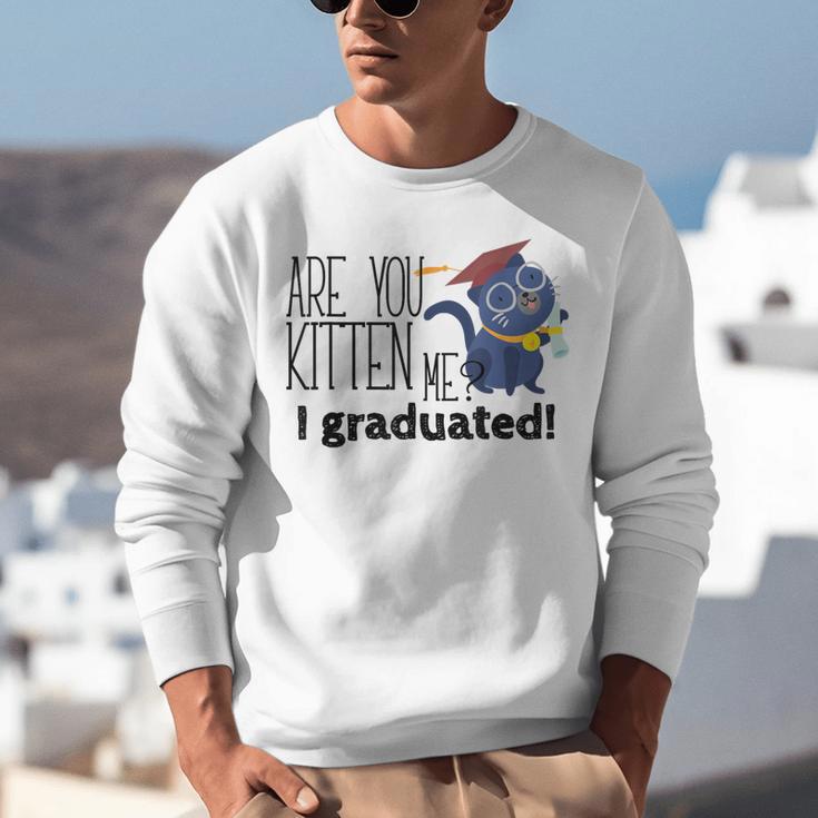Cute Graduation Cat Masters High School T-Shirt For Men Women Kids Unisex Sweatshirt