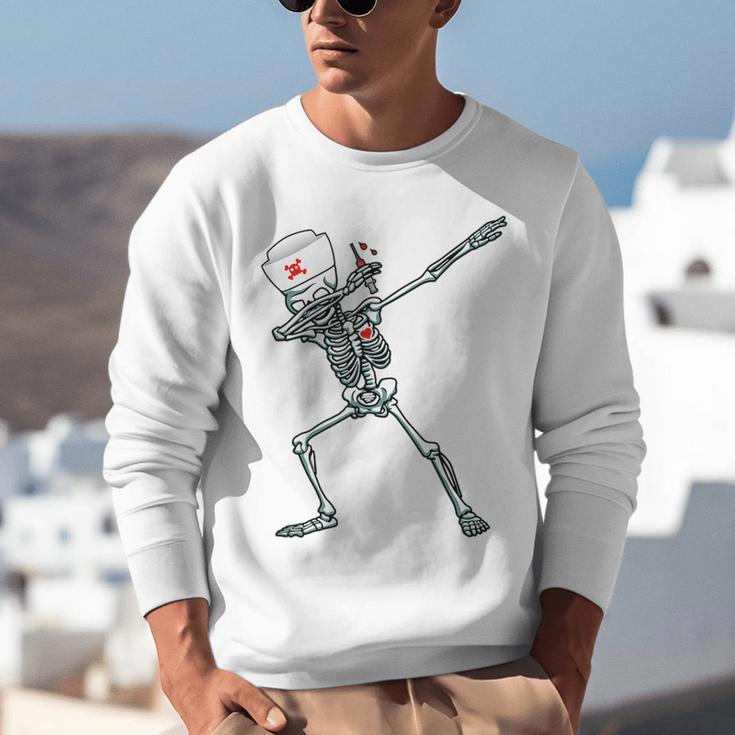 Dabbing Skeleton Nurse Halloween Graduation Unisex Sweatshirt