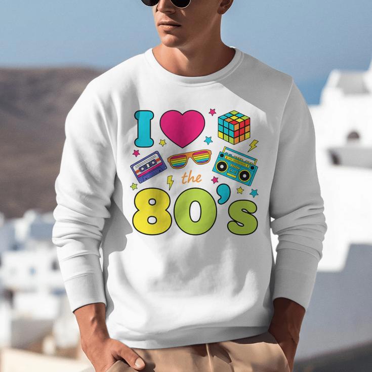Dad I Love The 80's Retro 80s Nostalgia For Dad Premium Tri-Blend Unisex Sweatshirt