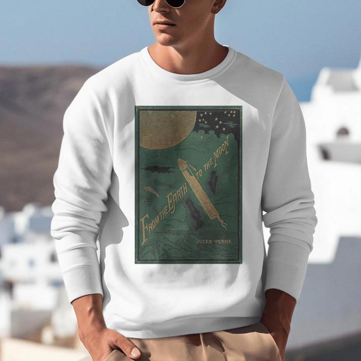 From The Earth To The Moon Book Cover 1874 Premium Unisex Sweatshirt From The Earth To The Moon Book Cover 1874 Premium Unisex Sweatshirt