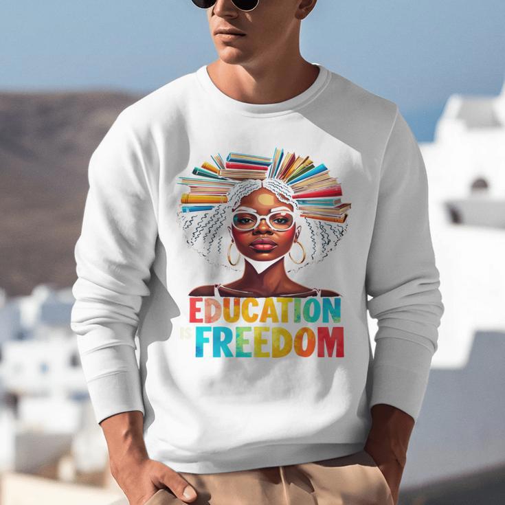 Education Is Freedom Afro Books Unisex Sweatshirt