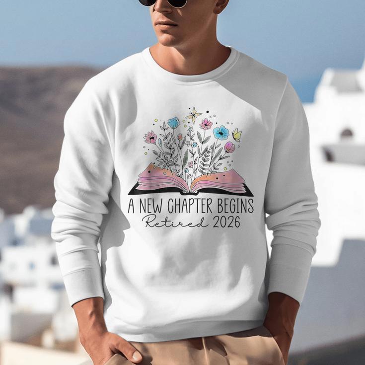 Floral Book A New Chapter Begins Retired 2026 Retirement Unisex Sweatshirt Floral Book A New Chapter Begins Retired 2026 Retirement Unisex Sweatshirt