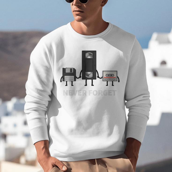 Never Forget Retro Nostalgia Tapes Throwback 80s Premium Tri-Blend Unisex Sweatshirt