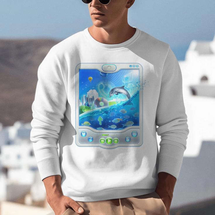 Frutiger Aero Skeuomorphism User Interface Nostalgia Premium Tri-Blend Unisex Sweatshirt