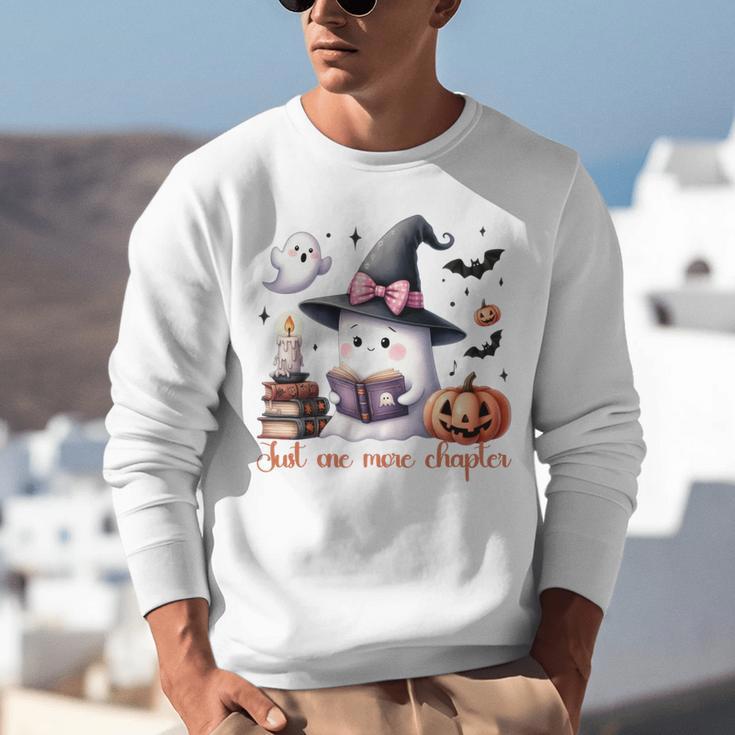 Ghost Reading Book Coquette Bow Halloween Girl Toddler Kid Premium Unisex Sweatshirt