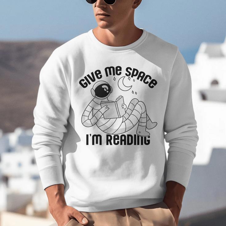GIVE ME Space I'm Reading Kids Astronaut Book Reader Meme Premium Tri-Blend Unisex Sweatshirt