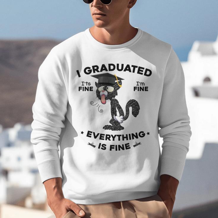 I Graduated Graduate Class 2025 Cat Graduation Unisex Sweatshirt
