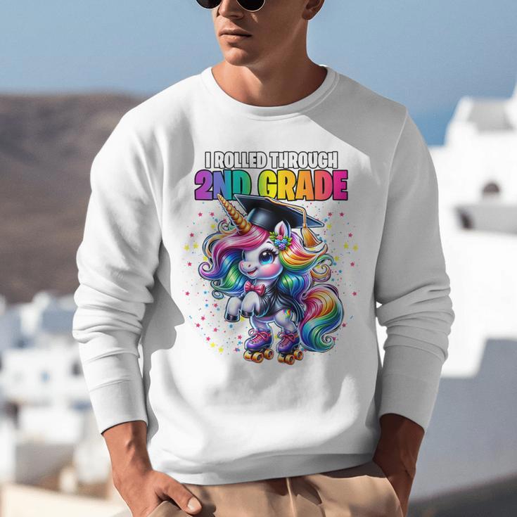 Graduation 2nd Grade Unicorn Roller Skate Girls Grad Unisex Sweatshirt