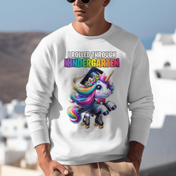 Graduation Kindergarten Unicorn Roller Skate Girls Grad Unisex Sweatshirt