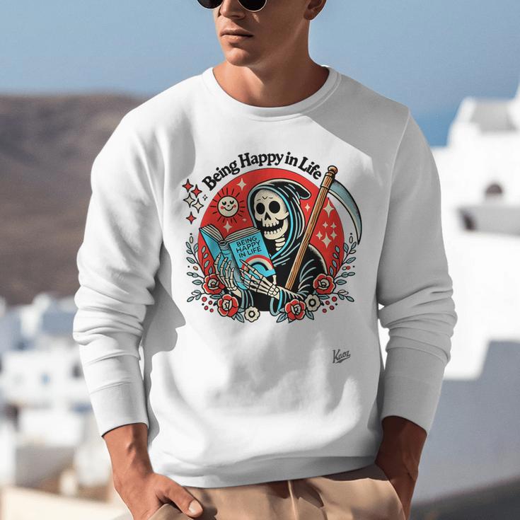 Grim Reaper Reads a Book Unisex Sweatshirt Grim Reaper Reads a Book Unisex Sweatshirt