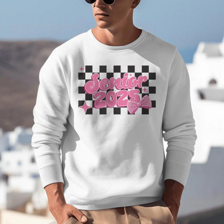 Groovy Senior Class Of 2026 Coquette Pink Bow Graduation Unisex Sweatshirt