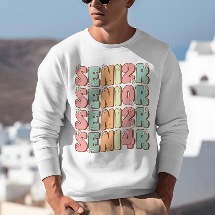 Groovy Senior Graduation Cute Groovy Senior Class Of 2024 Unisex Sweatshirt