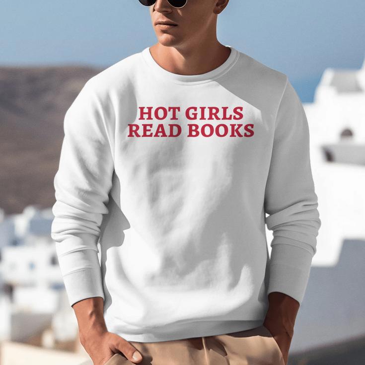Hot Girls Read Books Book Lovers Unisex Sweatshirt