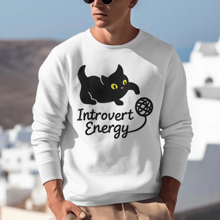 Introvert Energy Cat Love Cat Meme Unisex Sweatshirt
