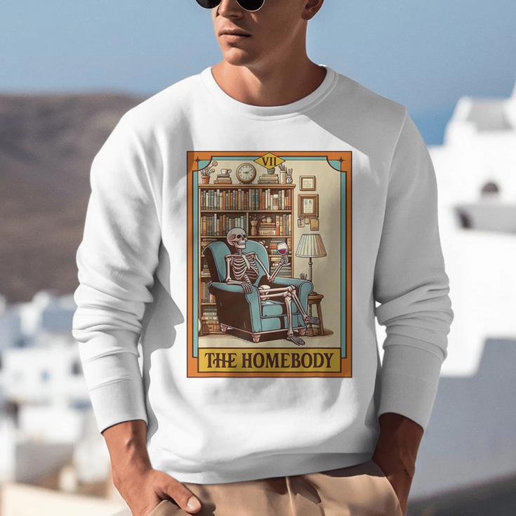 Introvert Homebody Awkward Skeleton The Homebody Tarot Card Unisex Sweatshirt Introvert Homebody Awkward Skeleton The Homebody Tarot Card Unisex Sweatshirt
