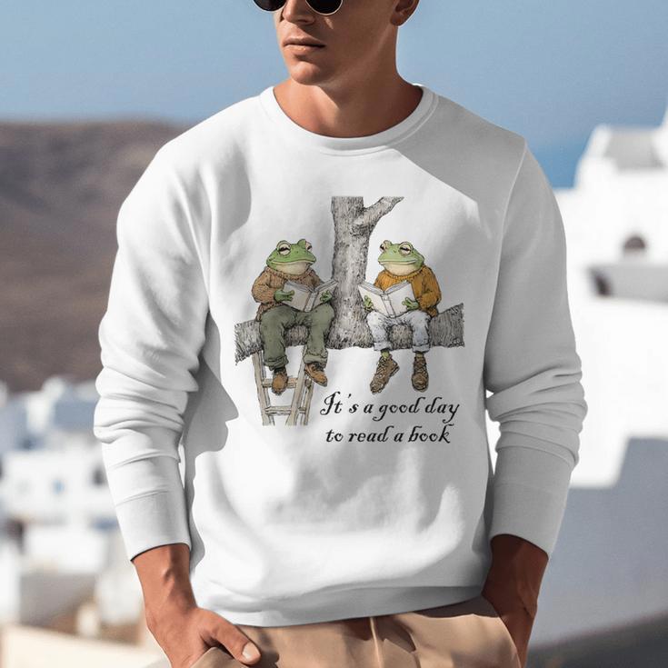 It's A Good Day To Read A Book Frog Toad Unisex Sweatshirt