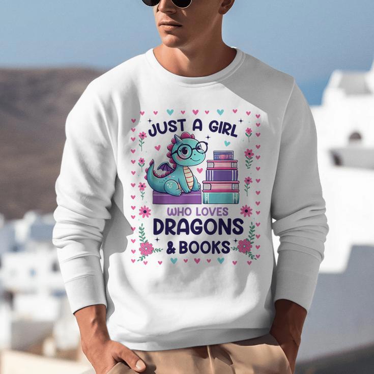 Just A Girl Who Loves Dragons And Books Lover Reading Book Unisex Sweatshirt Just A Girl Who Loves Dragons And Books Lover Reading Book Unisex Sweatshirt