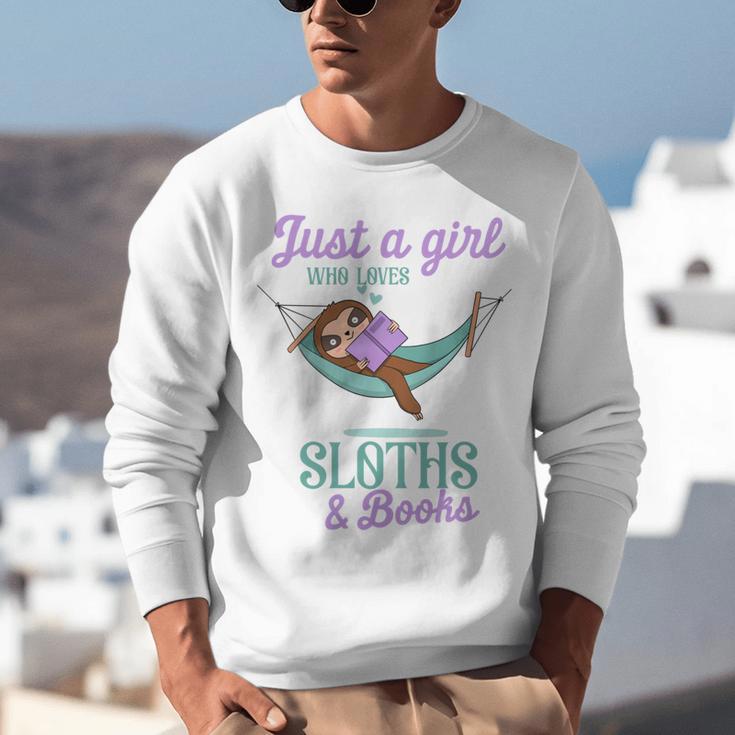 Just a Girl Who Loves Sloths And Books Unisex Sweatshirt