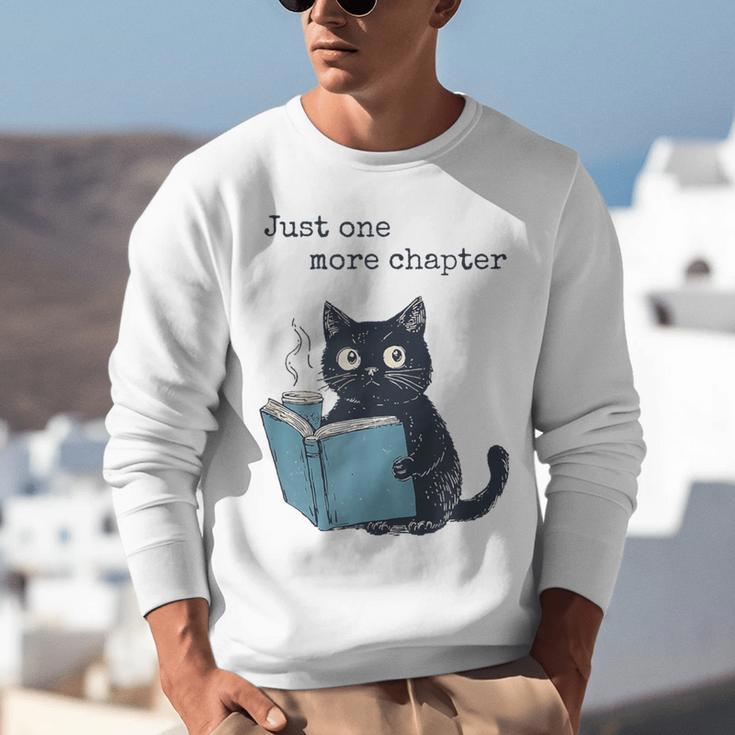 Just One More Chapter Bookworm Cat Book Lover Unisex Sweatshirt