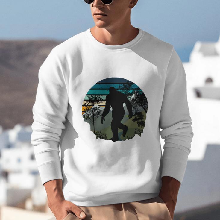Just Me And My Yeti Retro Sunset Mountain Hiking Introvert Unisex Sweatshirt