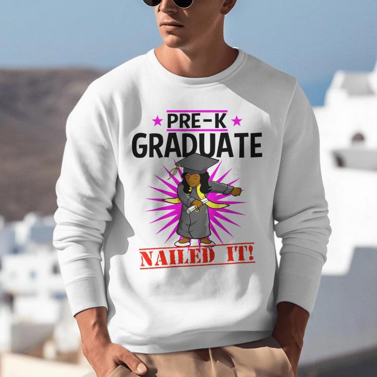 Kids Pre K Graduation Flossing Girl Nailed It Graduate Girls Unisex Sweatshirt
