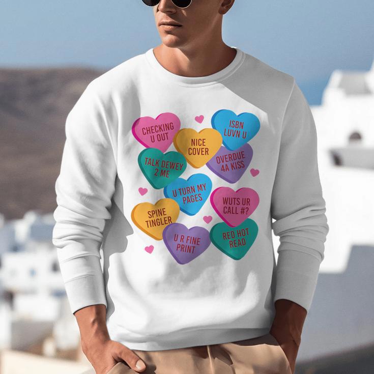 Librarian Shirt Valentines Book Worm Reading Tshirt Premium Tri-Blend Unisex Sweatshirt