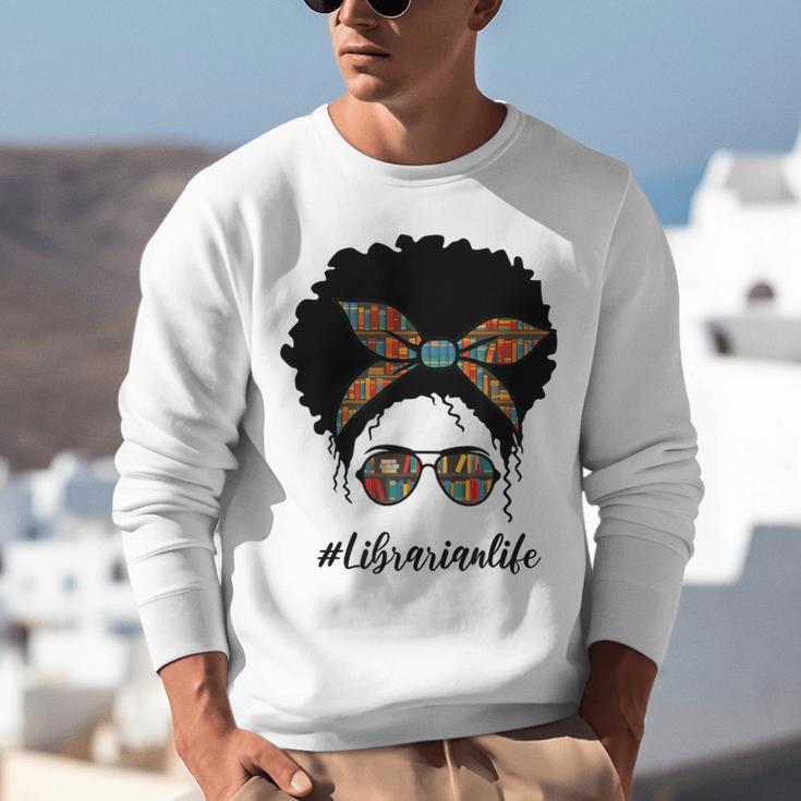 Librarian Teacher Messy Bun Life Book Library Back To School Unisex Sweatshirt Librarian Teacher Messy Bun Life Book Library Back To School Unisex Sweatshirt