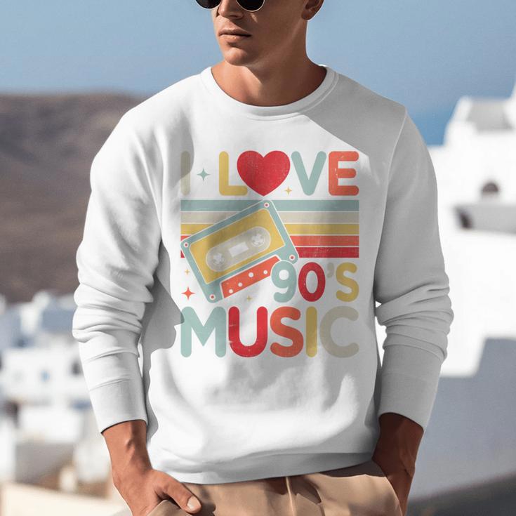 I Love 90's Music Retro Style Nostalgia Cassette 1990s Party Premium Tri-Blend Unisex Sweatshirt