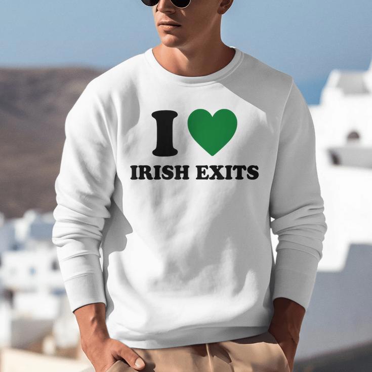 I Love Irish Exits St Patrick's Day Introvert Party Unisex Sweatshirt I Love Irish Exits St Patrick's Day Introvert Party Unisex Sweatshirt