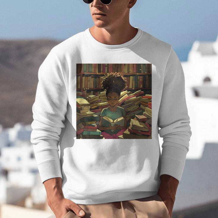Melanin Afro Women Educated Reading Book History Girls Unisex Sweatshirt Melanin Afro Women Educated Reading Book History Girls Unisex Sweatshirt