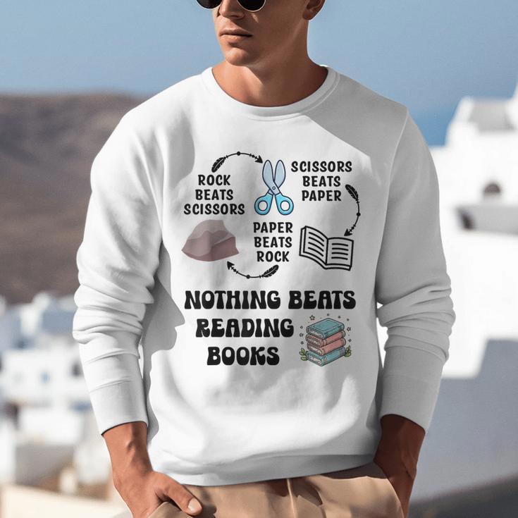 Nothing Beats Reading Rock Paper Scissors Reader Book Lover Unisex Sweatshirt Nothing Beats Reading Rock Paper Scissors Reader Book Lover Unisex Sweatshirt