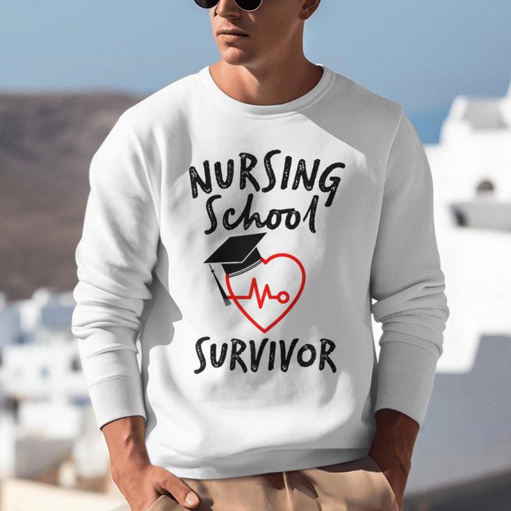 Nursing School Survivor Women Graduation RN Gift Shirt Unisex Sweatshirt