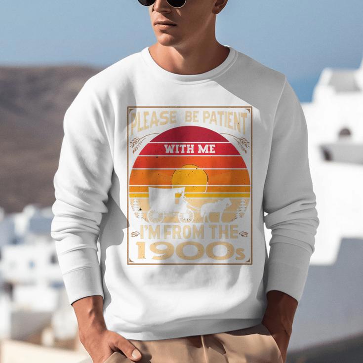 Please Be Patient I'm From The 1900s Sunset Vintage Wagon Premium Unisex Sweatshirt
