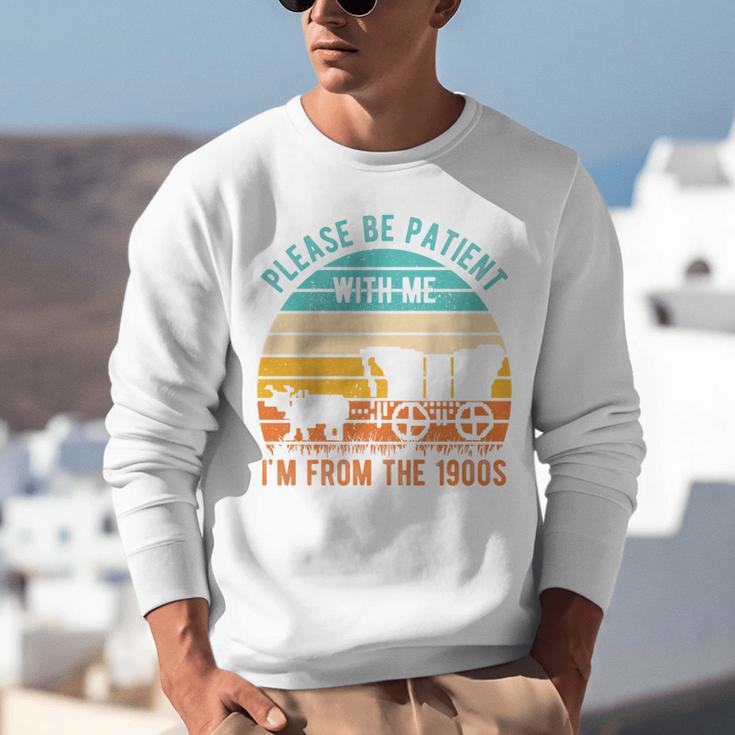 PLEASE BE PATIENT I'M FROM THE 1900s Vintage 1900s 90s Premium Tri-Blend Unisex Sweatshirt