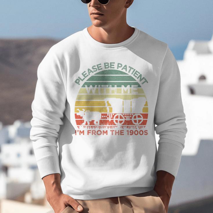 Please Be Patient With Me I'm From The 1900s Vintage Sunset Premium Unisex Sweatshirt