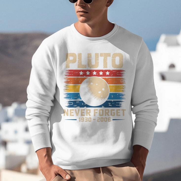 Pluto Never Forget Space Nostalgia Astronomy Humor Premium Tri-Blend Unisex Sweatshirt