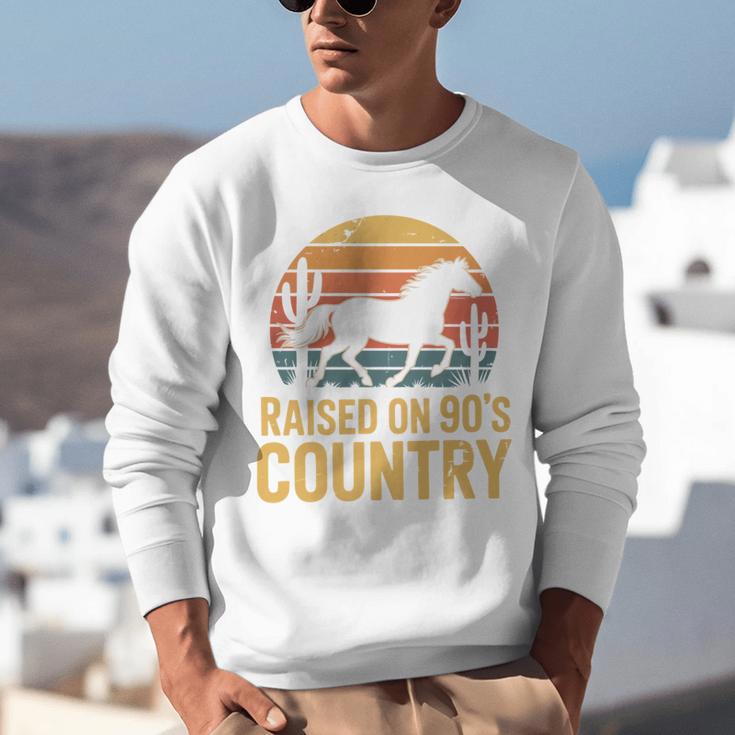 Raised On 90’s Country Horse Retro Nostalgia Western Music Unisex Sweatshirt