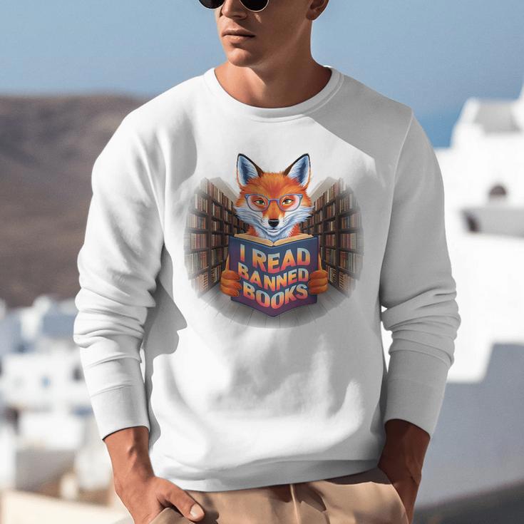 I Read Banned Books Sly Fox Reading Books Unisex Sweatshirt